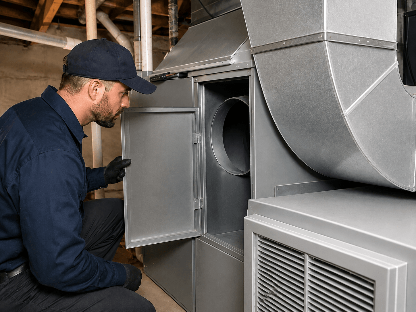 Clean HVAC air duct system after professional air duct cleaning