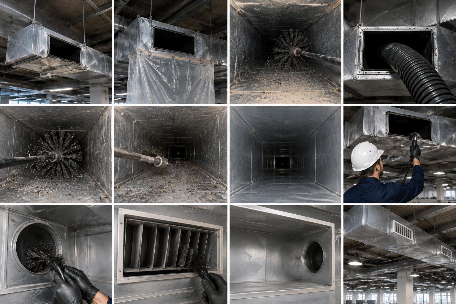 Commercial air duct cleaning process by Kemah Air Duct Cleaning Texas