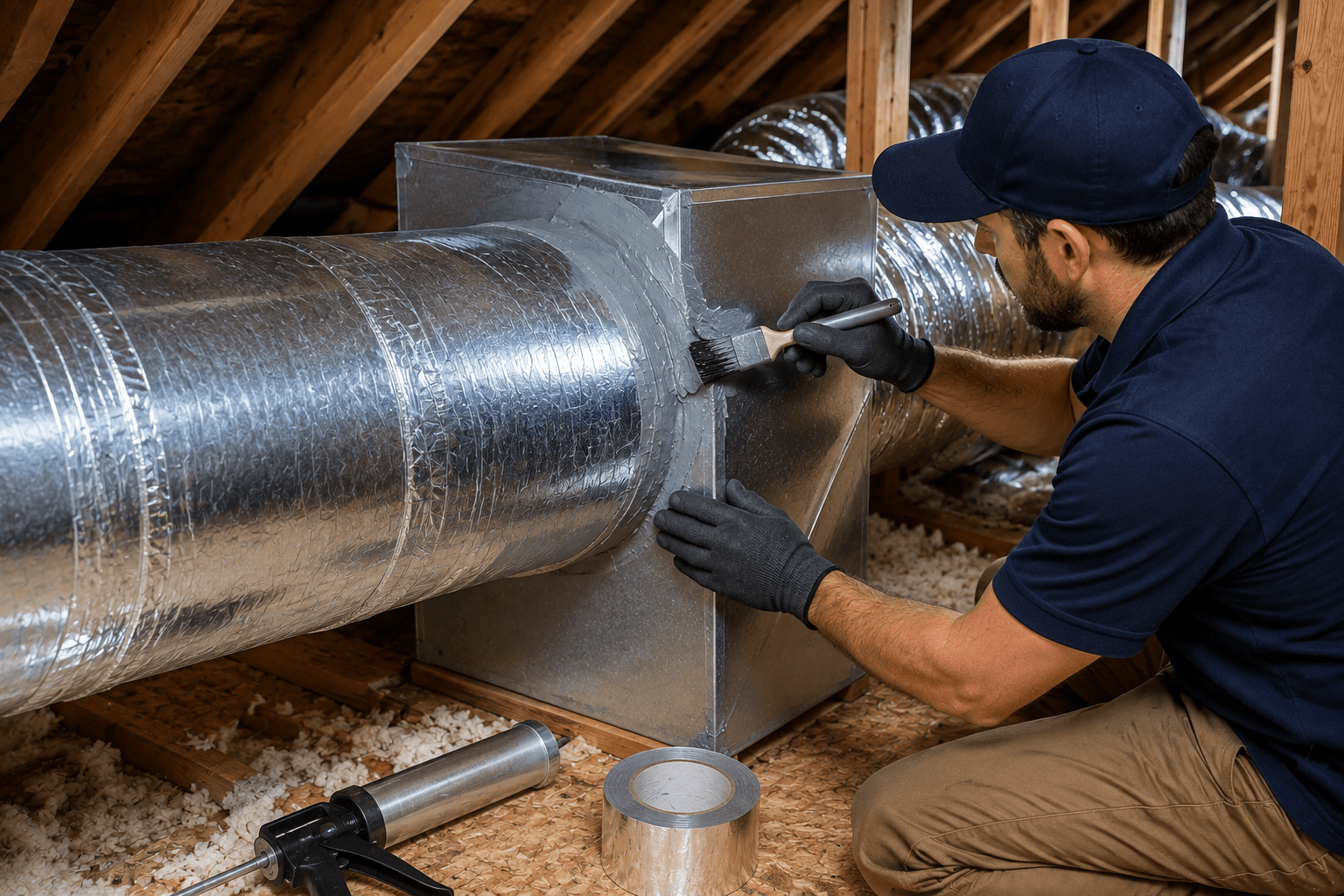 Professional duct repair and sealing for improved airflow efficiency by Kemah Air Duct Cleaning Texas