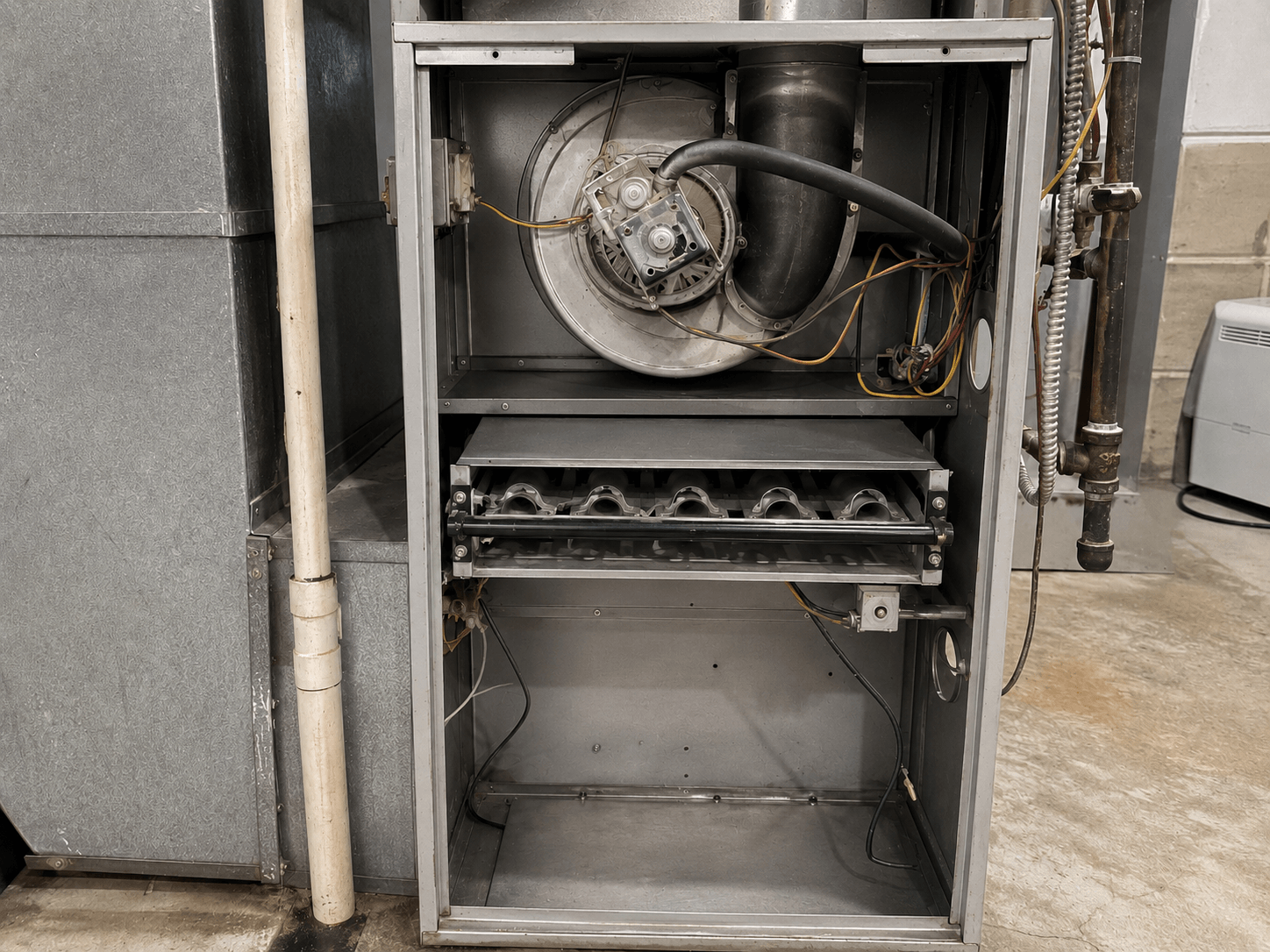 Clean furnace interior after professional furnace cleaning service