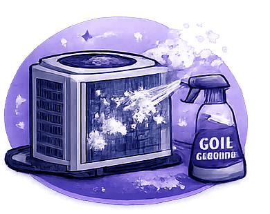 AC coil cleaning service icon