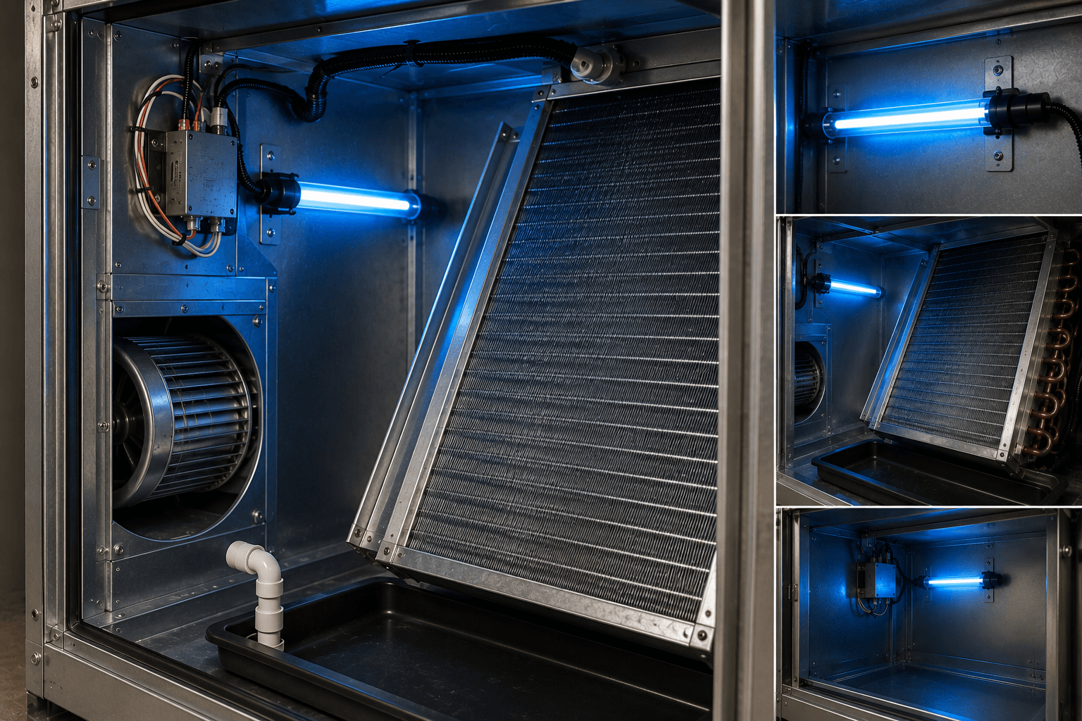 UV light compatibility setup inside an HVAC system by Kemah Air Duct Cleaning Texas
